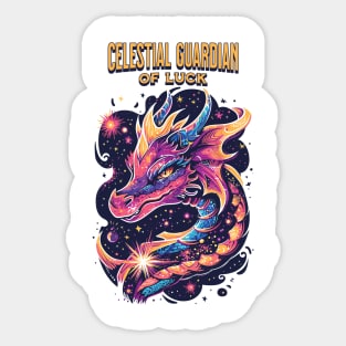 Cosmic Luck Guardian: Celestial Dragon of Galaxies Sticker